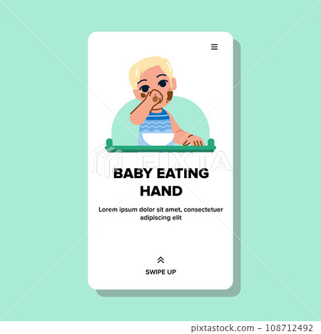 baby eating hand vector baby eating hand vector 108712492