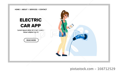 electric car app vector electric car app vector 108712529