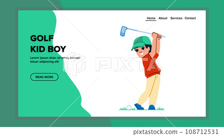 golf kid boy vector 108712531