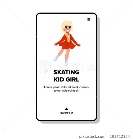 skating kid girl vector skating kid girl vector 108712534