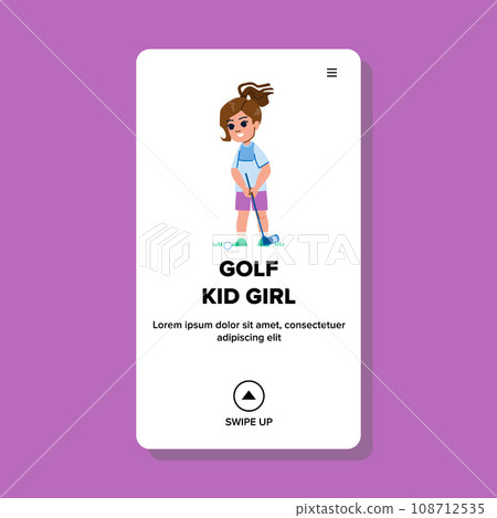 golf kid girl vector golf kid girl vector 108712535