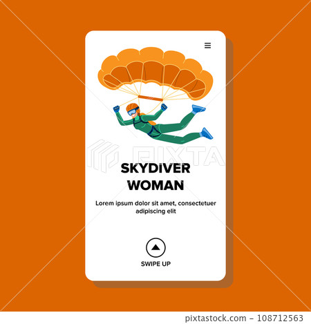 skydiver woman vector 108712563