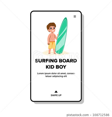 surfing board kid boy vector surfing board kid boy vector 108712586