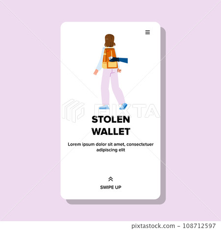 stolen wallet vector 108712597