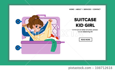 suitcase kid girl vector suitcase kid girl vector 108712618