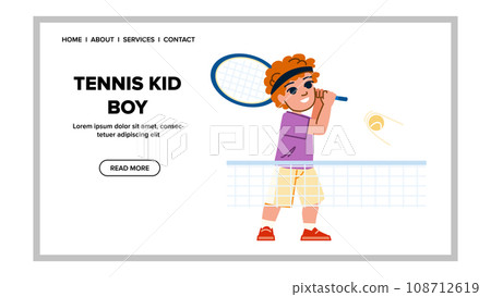 tennis kid boy vector 108712619