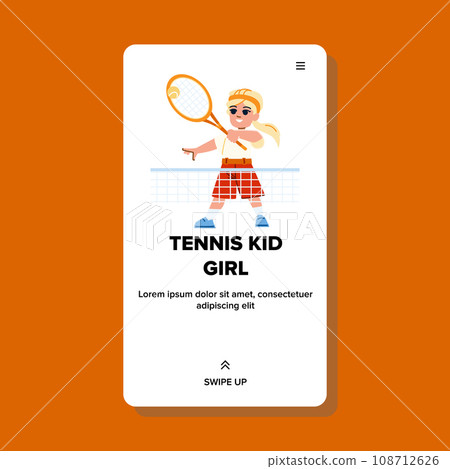tennis kid girl vector 108712626