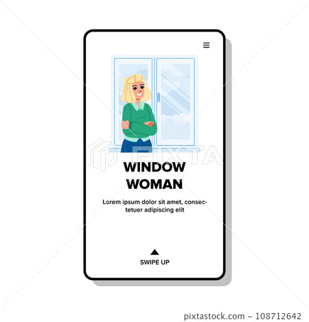 window woman vector window woman vector 108712642