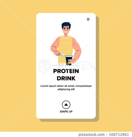 protein drink man vector protein drink man vector 108712661