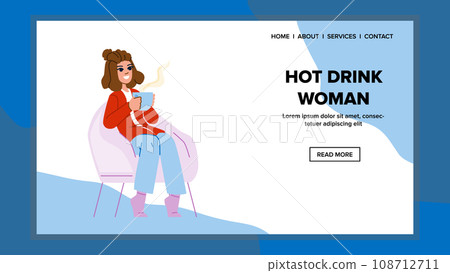 hot drink woman vector hot drink woman vector 108712711