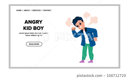 angry kid boy vector 108712720