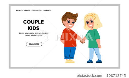 couple kids vector 108712745