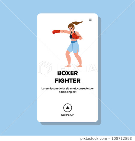 boxer fighter woman vector 108712898