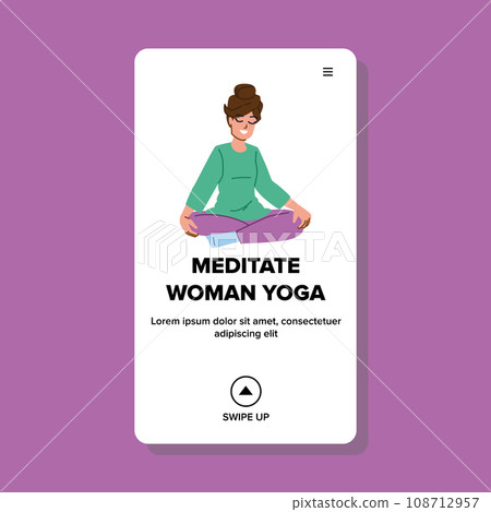 meditate woman yoga vector 108712957