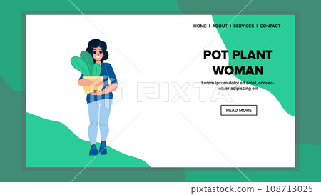 pot plant woman vector pot plant woman vector 108713025