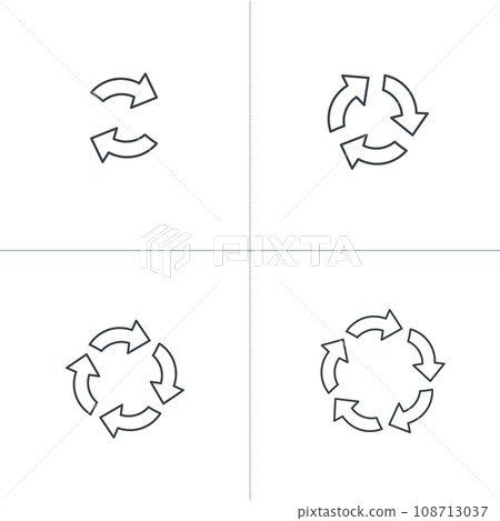 different linear circular arrows for infographics 2 3 4 and 5 options. Stock vector illustration isolated on white background. different linear circular arrows for infographics 2 3 4 and 5 options. Stock vector illustration isolated on white background. 108713037