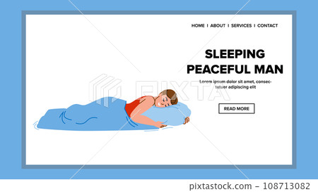 sleeping peaceful man vector 108713082