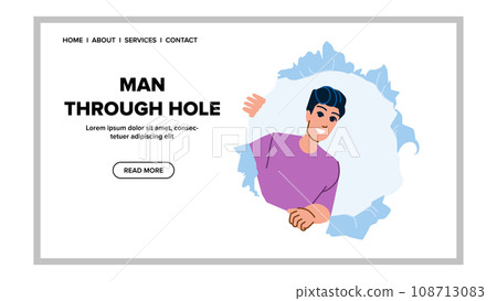 man through hole vector 108713083