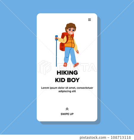 hiking kid boy vector hiking kid boy vector 108713118