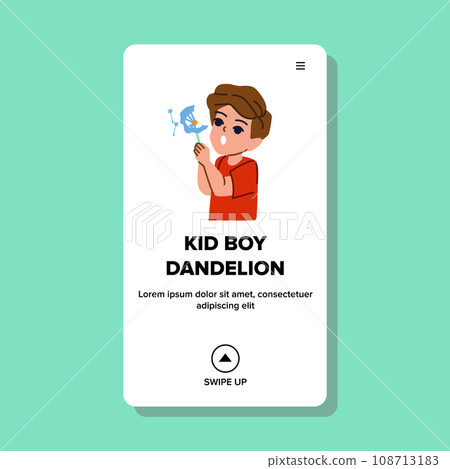 kid boy dandelion vector kid boy dandelion vector 108713183