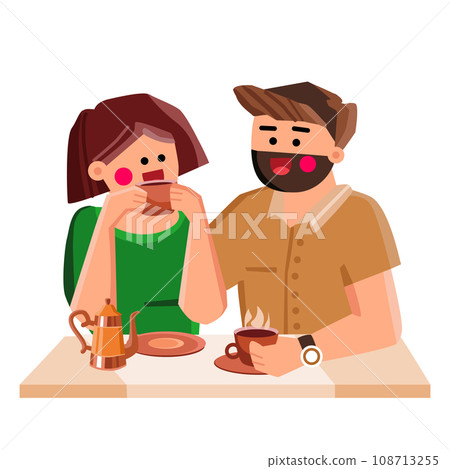 couple drinking coffee vector couple drinking coffee vector 108713255