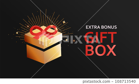Gift box card.Extra bonus in magic giftbox. Gift box card.Extra bonus in magic giftbox. 108713540