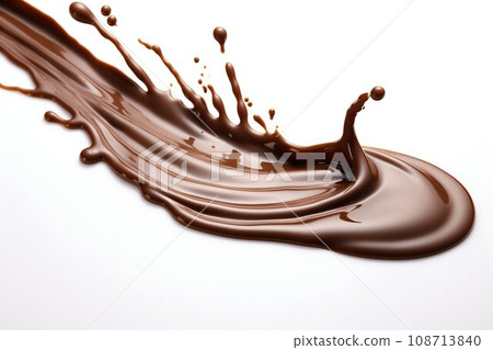 Flowing Chocolate Drip Isolated on White Background. Generative ai 108713840