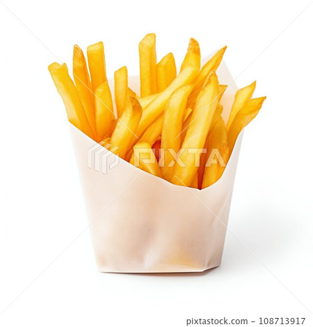 French Fries in Paper Wrapper. Generative ai 108713917