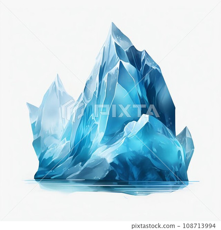 Iceberg Isolated on White Background. Generative ai 108713994