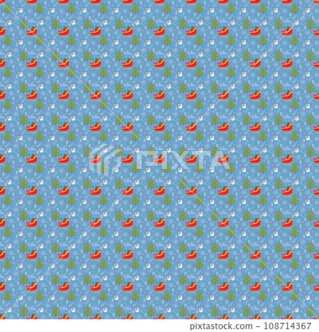 Blue background with New Year's drawings. Pattern Blue background with New Year's drawings. Pattern 108714367