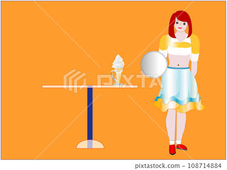 餐廳裡可愛的女服務員 餐廳裡可愛的女服務員 108714884