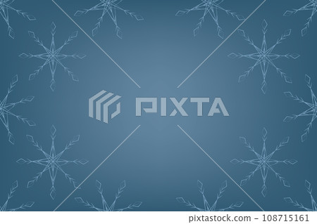 Abstract rounded frame boarder of patterned snowflakes with luminous copy space. Winter billboard Abstract rounded frame boarder of patterned snowflakes with luminous copy space. Winter billboard 108715161