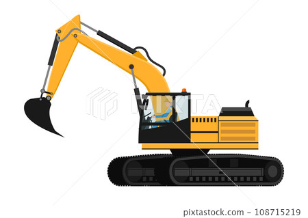 Crawler excavator design with heavy machinery driver 108715219
