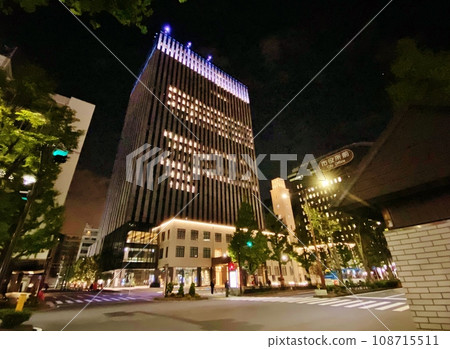 Kawasaki City Hall new building illuminated 108715511