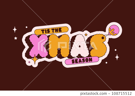 Cartoon xmas labels. 108715512