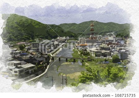 水彩畫風格，新見市地區，北部地區，岡山縣新見市 108715735