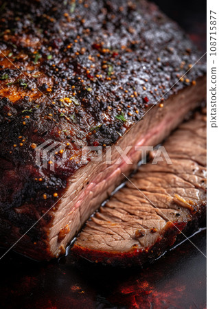 Generative Ai illustration. A steak on a cutting board. 108715877