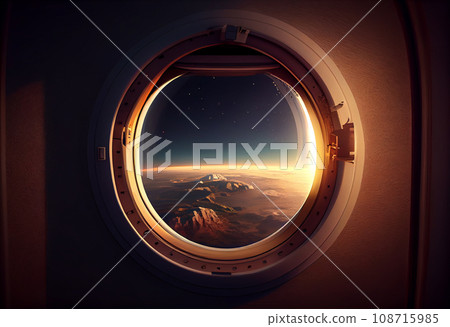 Airplane Window Seat Travel Background Airplane Window Seat Travel Background 108715985