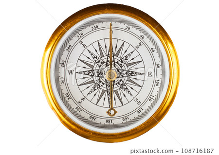 Vintage retro compass on white 108716187