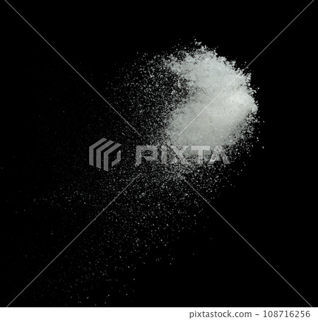 Photo image of falling down snow, heavy big small size snows. Freeze shot on black background isolated overlay. Fluffy White snowflakes splash cloud in mid air. Real Snow throwing Photo image of falling down snow, heavy big small size snows. Freeze shot on black background isolated overlay. Fluffy White snowflakes splash cloud in mid air. Real Snow throwing 108716256