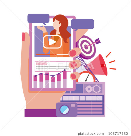 Video marketing image illustration 108717380