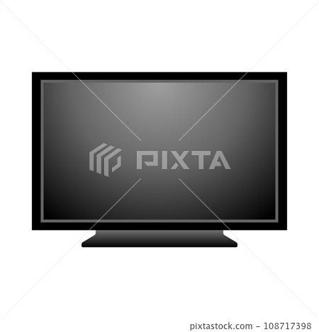 Simple illustration_flat-screen TV, monitor, LCD with lights off 108717398