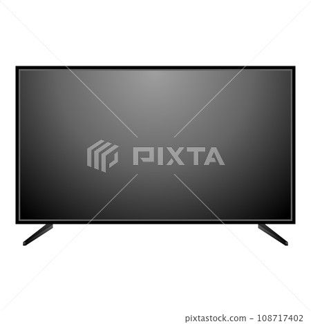 Simple illustration_Large TV, monitor, LCD with lights off 108717402