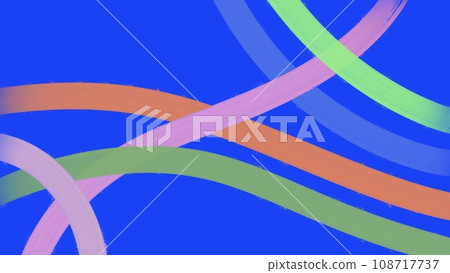 Hand-drawn Abstract Full-Color Paint Brush Strokes on a Blue Background. 108717737