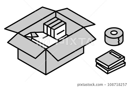 Looking for a room in a rental property: preparing for moving, simple isometric, monochrome 108718257