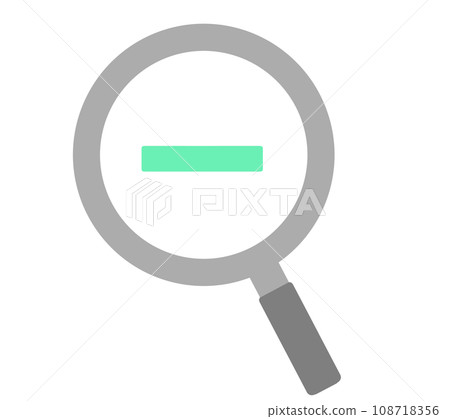Magnifying glass with simple reduction mark Magnifying glass with simple reduction mark 108718356