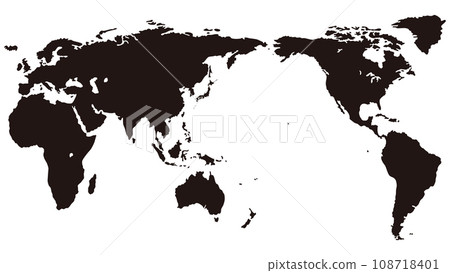 World map continent black 108718401
