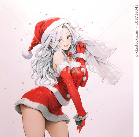 woman in santa costume woman in santa costume 108719343