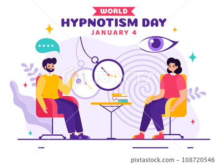 World Hypnotism Day Vector Illustration on 4 January with Black and White Spirals Creating an Altered State of Mind for Treatment Services 108720546