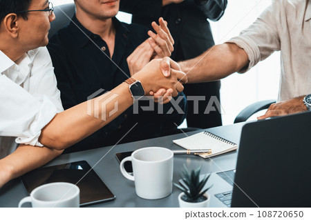 Group of diverse office worker employee shake hand and working together. Prudent 108720650